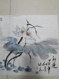 手绘国画阿莲
