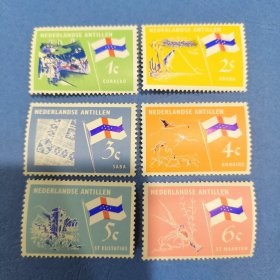 An112荷属安的列斯邮票1965年8月25日 安的列斯群岛的自然与文化 国旗 新 6全
