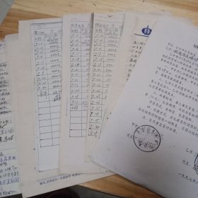 X181【名人名签专场】 97全国足球乙级队联赛第二阶段比赛费用明细表，球队领队签名的物资领用清单，住宿表等资料一组