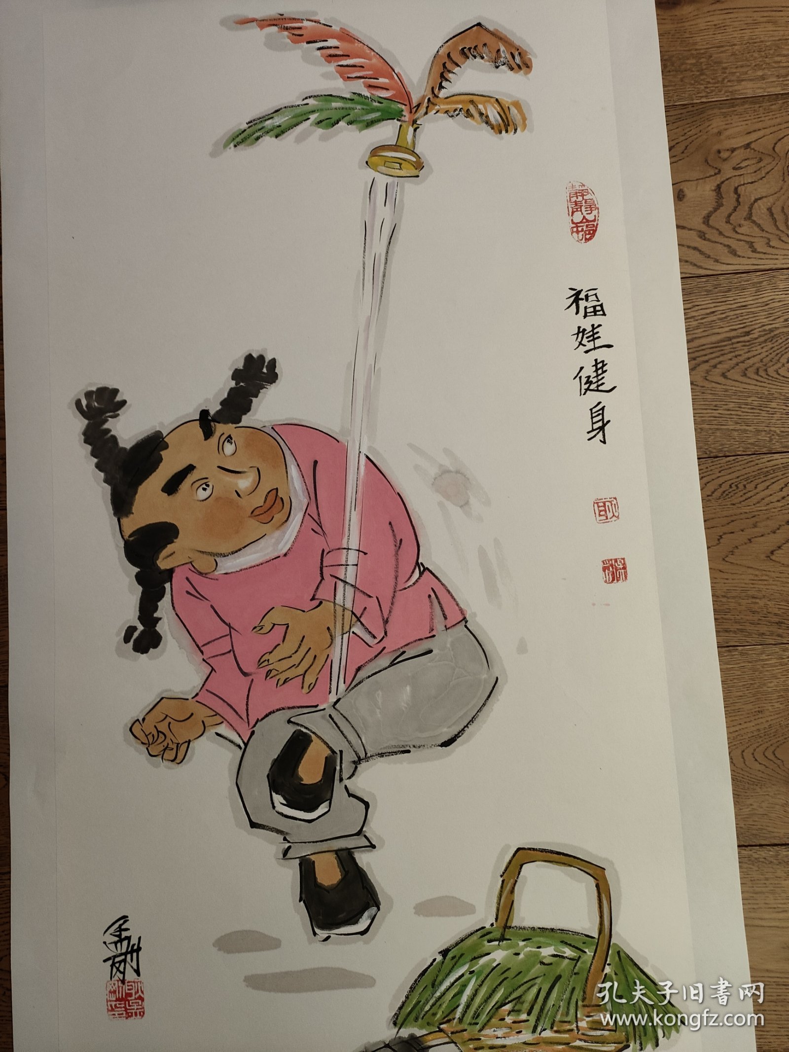 耿孟刚，1953年出生于河北石家庄。现为中国美术家协会会员，中国传统艺术鉴定评估委员会艺术家学部委员，中国当代艺术协会副主席，河北省漫画艺委会副会长，中国剑光书画院副院长兼高级院士，国家一级美术师。画芯尺寸:51x100(cm)，己托底，手绘保真。(43668#)