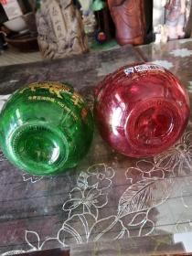 玻璃酒瓶一对