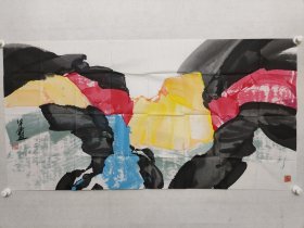 著名水墨重彩大写意画家，武星宽国画68*138cm，软片。武星宽，蒙古名：乌兰扎布，1952年出生于内蒙古巴彦淖尔盟，蒙古族。现为武汉理工大学首席教授，武汉理工大学艺术与设计学院责任教授，博士生导师，学术委员会主席。中央文史馆书画院研究员，中国美术家协会会员，湖北省人民政府文史馆员，湖北省突出贡献专家，武汉市人民政府顾问，内蒙古水墨重彩画研究院院长。（保真书画）