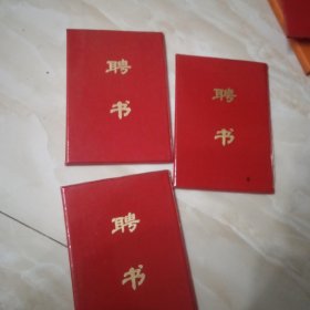 聘书三个，里面无字