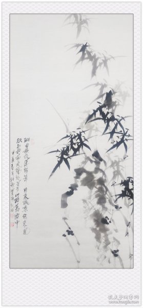 纯手绘精品三尺整张国画墨竹《砌曲横枝屡解箨》