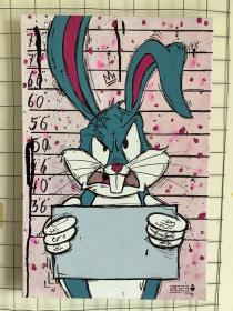 《兔八哥》兔年潮流挂画艺术画装饰画水粉画