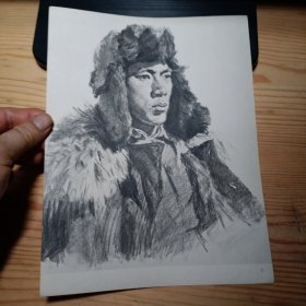 16开人物素描散页画一张
