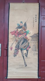 骑马关公马到成功武财神卷轴