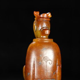 旧藏 和田玉人，玉质细腻油润，包浆老道 尺寸 长 5.2厘米，宽 3.8厘米，高 19厘米，重 469克！