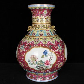 《精品放漏》乾隆爬花瓶——清代瓷器收藏