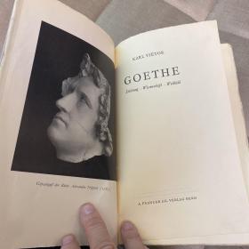 Goethe 歌德 作者Karl Vietor 毛边本 1949 德文