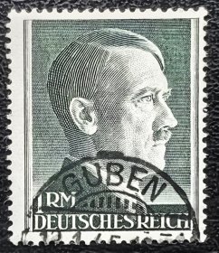 2-700德国1944年邮票，人物肖像，高值1马克（齿度14）。上品信销。二战集邮。2015斯科特目录5.25美元。