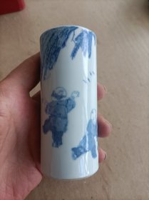 出口型青花瓷笔筒，没啥毛病