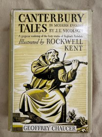 肯特25幅整页版画插图： Canterbury Tales In Modern English 《坎特伯雷故事集》 1934年版画家肯特插图本乔叟名著小说.