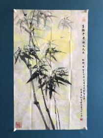 著名画家-张云海精品绘画墨竹1幅。