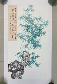 竹子，小写意的画法，山东省美协史同刚老师的真人真迹纯手绘作品，假一赔万，支持第三方鉴定，老师的竹子皴法点染，浓淡干湿焦，行云流水，郑板桥竹子的风格，很有味道。尺寸为1米×55公分，3尺整张的作品，国展风格的作品，装裱出来非常漂亮的，家里客厅，卧室，书房，茶室，玄关，中堂，办公室都可悬挂，不挑地方。宣纸软片已经托底了，回家可以直接装框了！