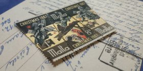 马耳他1967圣诞梯形烫金邮票三联张 纪念邮票特殊金色异型设计手帐装饰拍照道具谷美摆拍外国邮品美丽好物集邮圣诞节
