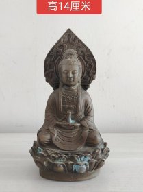 背云观音菩萨铜坐像3145