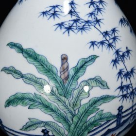 明宣德青花五彩岁寒三友纹玉壶春瓶尺寸31*19厘米