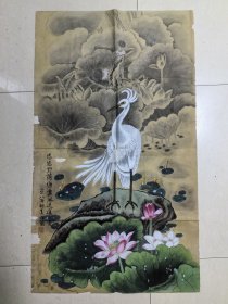 三尺工笔花鸟画原作（款印不识）