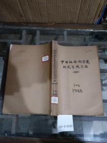 中国社会科学院研究生院学报1988年1~6期