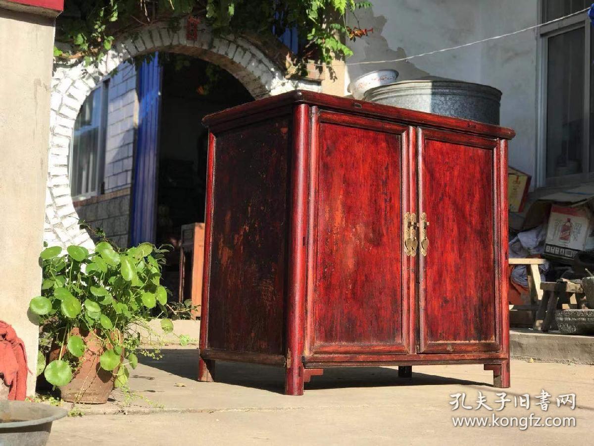 明式做工小书柜，可做茶柜或餐边柜，圆角圆帽，简约优雅，包老货