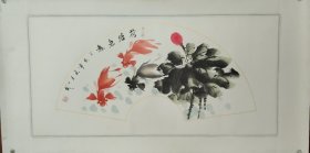山东省平邑书画院院长~王一龙作品《荷塘鱼趣》