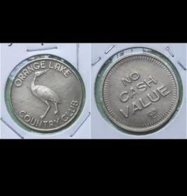 美国奥兰多橙色湖乡村俱乐部代用币 镍币 小鸟