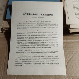 共产国际执委第十二次全会论中国