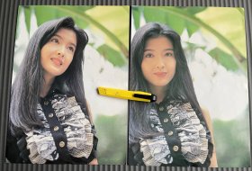 周慧敏原装港版彩页五页，涉及大16开铜版纸三张，明星彩页，明星切页，港台明星，有一张反面是黎明的彩页，货号：书柜散1