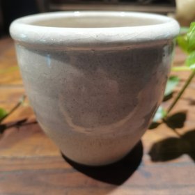纯手工半白釉口杯