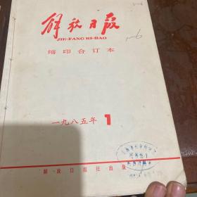 解放日报(缩印合订本)1985年1-12期(1-6、7-12打孔用线定起来了，看好再拍，如图)