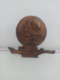 毛主席铜像章一个古玩古董收藏品