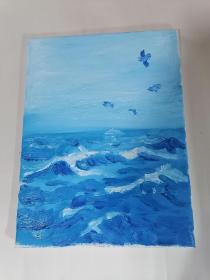 油画：海景（规格：30cmx40cm，只接受快递方式发货）