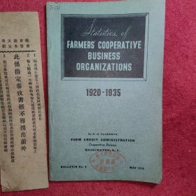 Statistics of Farmeers Cooperative Business Organizations 1920-1935