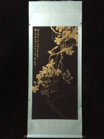 编号R：45 精品大四， 纯手绘之作 裱好尺寸高x宽200cmX80cm 画芯高x宽138cm×68cm。。。。。。。。。
