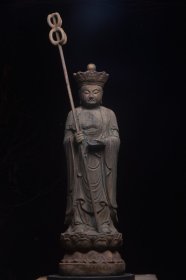老木雕【地藏菩萨】 总高118厘米底直径32厘米