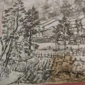 无款无名山水画2张