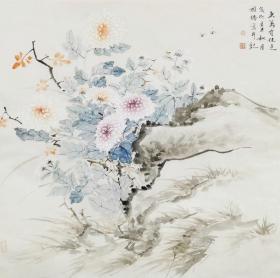 保真书画，展览作品 刘国胜 68X68cm 1975年生，河北沧州人。2001年毕业于河北师范大学。2009年硕士毕业于中央美术学院，导师苏百钧教授。2023年博士就读于中国艺术研究院，导师唐建教授。中国美术家协会会员。中国工笔画学会会员。中央美术学院工笔花鸟高研班特聘教师。沧州美术家协会工笔画艺委会主任，沧州师范学院美术学院副教授05。