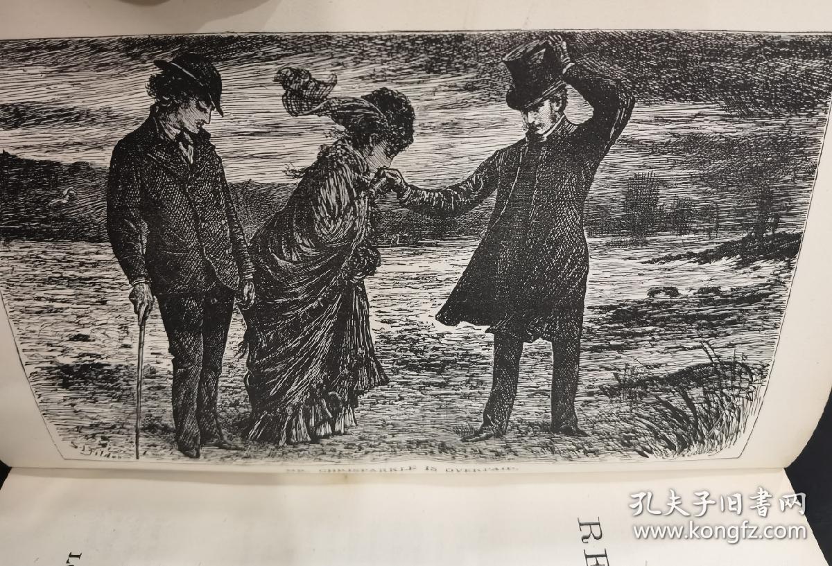 1891年CHARLES DICKENS ：Edwin Drood / Reprinted Pieces 狄更斯《艾德温•德鲁德之谜》《重印故事集》两卷合一册， 精美版画插图古董书，英文原版
