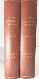 1926年全年精装合订本，美国国家地理杂志（The national geographic magazine)：内含中国西南及青藏高原，三江并流，内蒙古王爷府，北京德胜门，南京灯多图