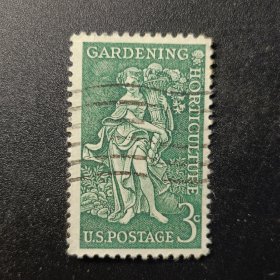 美国邮票，1958年 园艺家 海德贝利诞辰100年 花女神雕像