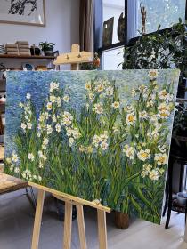 油画《水仙花》