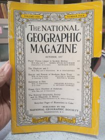 1957年10月，原版，国家地理杂志，national geographic，封面有破损如图