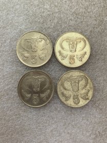 塞浦路斯5分铜币 22mm 未流通 自然氧化 锈点 瑕疵 随机发一枚