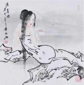 薛林兴 字画国画四尺斗方人物画02精品（买家自鉴）