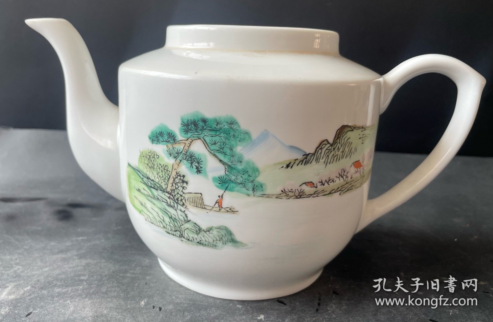 湖色撑船茶壶