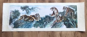 五虎图 年画 张光莹作