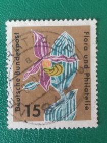 德国邮票 西德1963年 花卉 1枚销