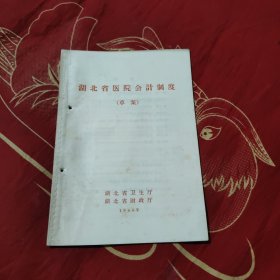 湖北省医院会计制度 草案，