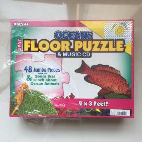 OCEANS  FLOOR PUZZLE & MUSIC CD  海洋地板拼图和音乐 CD   盒装